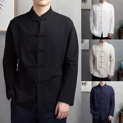 Stylish Mens Tops Mens Jacket Uniform Cardigan Chinese Clothing Regular • £20.74