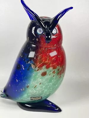 Murano Art Glass Owl Figurine SIGNED FRANCO MORETTI ITALY • $330