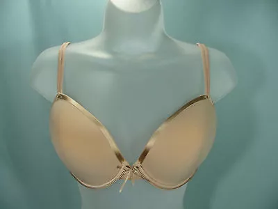 Wacoal Bra Beige UW 34 DD UK  Eu/JP 75DD FR 90DD Nylon Elastane Satin Edge NWT • $35.55