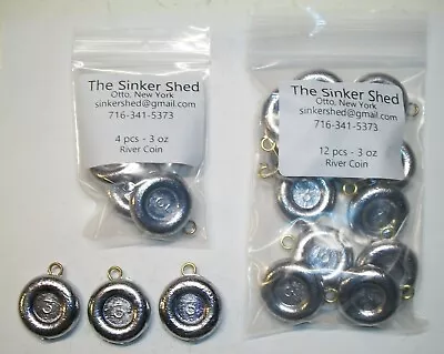 3 Oz River Coin Sinkers - Quantity Of 4/6/12/25/50/100/250/320 FREE SHIPPING • $18.99