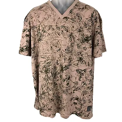 A Tiziano Premium Shirt Men 3X Multicolor 100% Cotton V-Neck Short Sleeve Casual • $5
