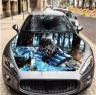 Vinyl Car Hood Wrap Full Graphics Decal Mortal Kombat Sub-Zero Sticker 54 X65  • $79.87