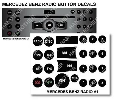 Mercedes Benz Radio Button Repair Restoration Decals Stickers • $7.95