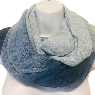 Soft Surroundings Ombre Blue Infinity Rayon Oversized Scarf • $22.56