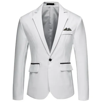 Men's Tuxedo Jacket Notched Lapel One Button Suit Blazer For Dinner Wedding Prom • $17.93