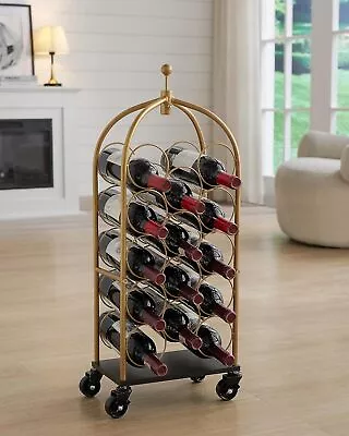 Kings Brand Furniture - Wine Rack Freestanding Floor - Luggage Gold/Black  • $58.55