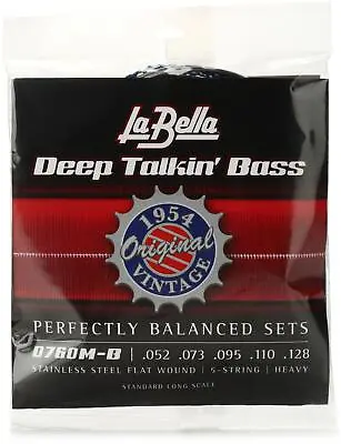 La Bella 0760M-B Deep Talkin' Bass 1954 Stainless Steel Flat Wound 5-String • $56.95