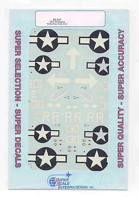 1/48 SuperScale Decals TB-3 Avengers VC-83 VT-84 VT-88 VC-97 48-567 • $15.95