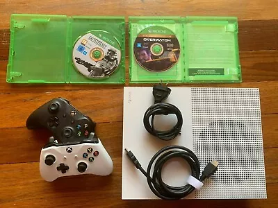 Xbox One S 500GB Console - White + 2 Games + 2 Controllers + Leads • $380