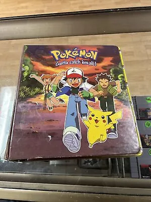 Vintage Pokemon Card 3 Ring Binder 1999 Nintendo Ash Brock Misty Pikachu  • $18.05