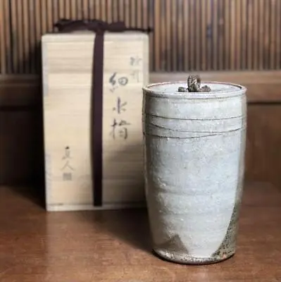 20.3 Cm Water Container Japanese Pottery Mizusashi Tea Ceremony Tools Vintage • $175.69
