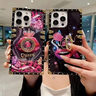 For Samsung S24 S23 S22 S21 S20 Note20 Bling Crown Lips Rhinestone Ring Case • $16.99