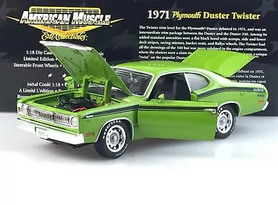ERTL 1/18 Scale Plymouth Duster Twister 1971 Green Diecast Car Model Toy • $82.88