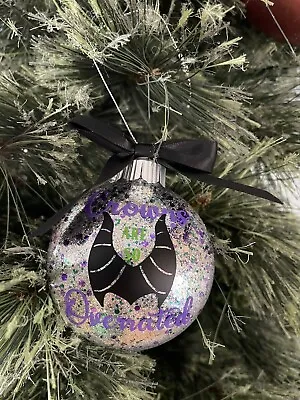 Maleficent Christmas Ornaments  Purple Glitter Holiday Decor  Christmas Tree • $12.99