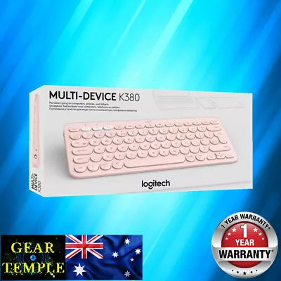 NEW Logitech K380 Bluetooth Wireless Keyboard PC IPad Android IOS Tablet Pink • $45.50