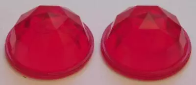 2 Original Glass Western Germany Red Faceted Motorcycle Lens Reflector Tra24 • $16.95