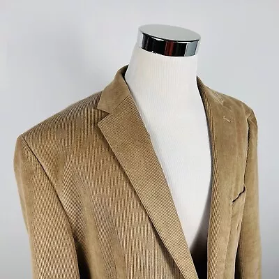 Chaps 48R Sport Coat Corduroy W/ Elbow Patches Beige Cotton Blend Two Button • $47