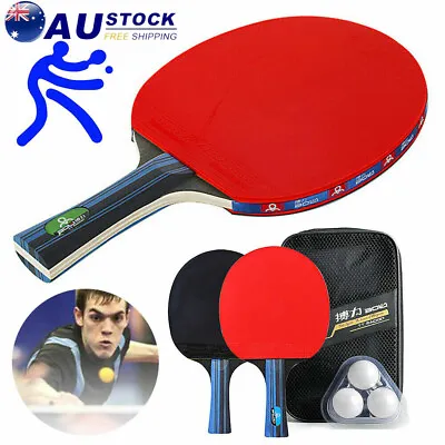 $23.88 • Buy Wooden Racket Set For Ping Pong/Professional Table Tennis With 2 Bats,3 Balls AU