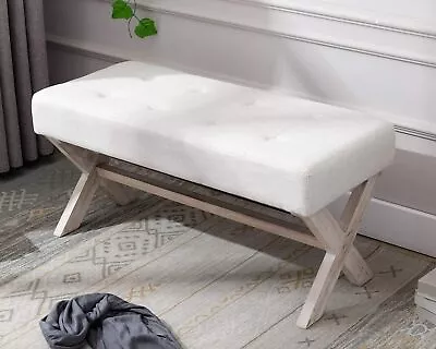 Fabric Upholstered Entryway Bench Seat 36 Inch Bedroom Bench Seat X-Shaped W • $126.36