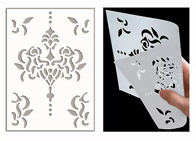 Stencil Floral Large Single Damask French Paint Wall Furniture Vintage Craft DA6 • £4.99