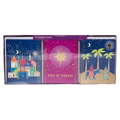 WHSmith Star Of Wonder Charity Christmas Cards Greeting Cards Pack Of 15 • £4.54