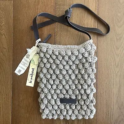 Biba Knit Woven Crossbody Bag Be Natural Handmade 12  X 9  NWT • $59.95