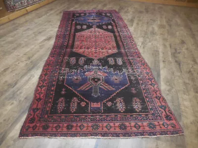 Tribal VintageTraditional Oriental Geometric Area Rug Hand-knotted Wool 4x10.4 • $0.99