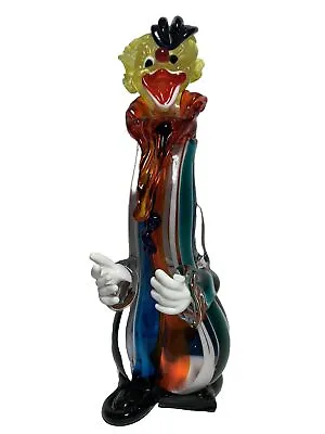 Vintage 10  Murano Hand Blown Glass Clown Figurine / Missing Finger & Foot • $34.99