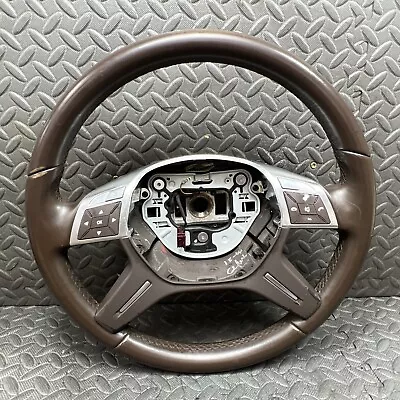 💥 Oem 2013-2016 Mercedes Gl Ml X164 Steering Wheel Brown W/ Radio Controls • $89.99