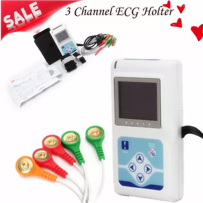 3 Channel 24 Hours ECG/EKG Holter Monitor System USB PC SoftwareCONTEC TLC9803 • £236.21