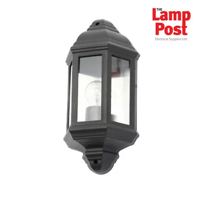 Forum CZ-31748-BLK Athena Outdoor Garden Wall Half Lantern Light Black • £23.99