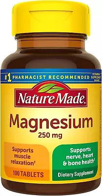 Nature Made Magnesium Oxide 250 Mg Dietary Supplement For Muscle Heart Bone A • $7.82