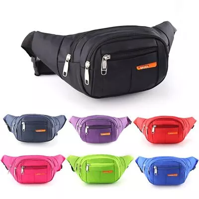 Unisex Large Waterproof Waist Bum Bags Fanny Pack Belt Pouch Wallet Travel Bag • £8.89