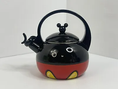 Disney Parks Mickey Mouse Teapot Tea Kettle  W/ Harmonic Whistle Black & Red • $59.99