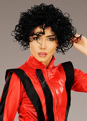 Mens Michael Jackson Style Curly Black Wig • £22.99