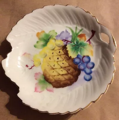 Vintage UCAGCO CHINA Hand Painted Leaf Shaped Plate Dish From JAPAN 9  Dia. Gold • $13.50