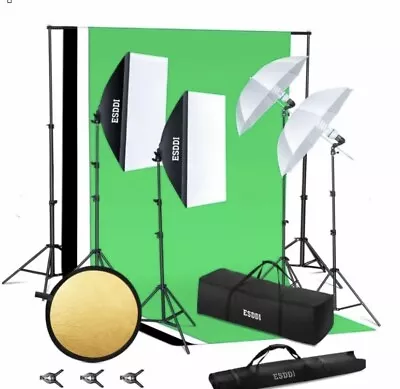 ESDDI Lighting Kit Max Size 2.6Mx3M 3x Backdrop Colours And System • £90