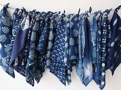 Set Of 20 Pcs Indigo Blue Napkins Dinner Kitchen Napkins 100% Cotton Wedding • $29