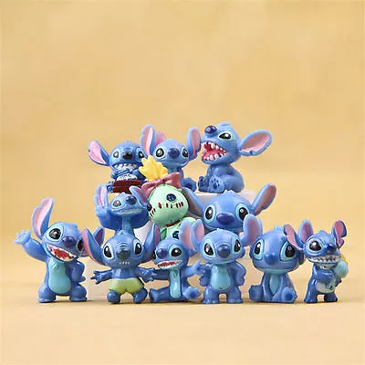 12 PCS Lilo & Stitch Action Figures Collection Set Kids Toy Gifts 3.5cm NEW • £6.64