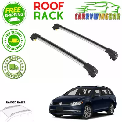 $180 • Buy For VW Golf 7 Alltrack 2013-2020 Roof Racks Rails Carrier Cross Bars Silver Set