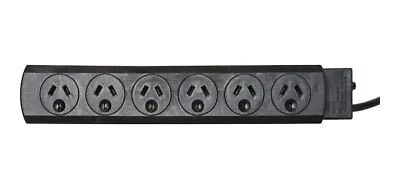 6 Way Mains Power Board Black • $17.95