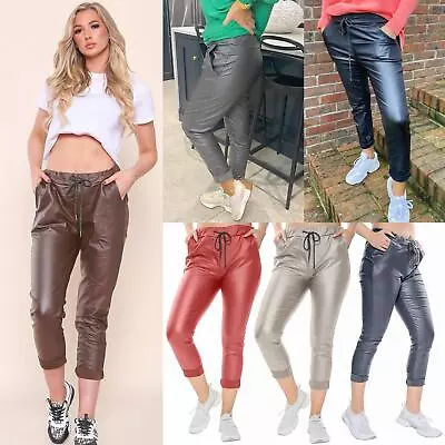 Womens Lagenlook Italian Magic Pants Ladies Casual Stretch Jogger Style Trousers • £17.99