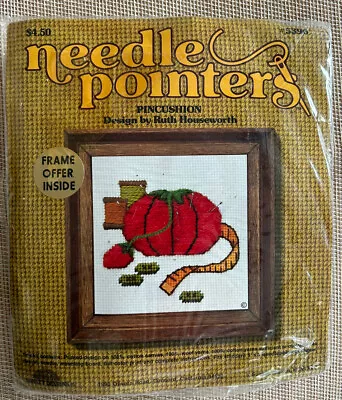 VTG ©1975 Sunset Needle Pointers Needlepoint Kit #5396 'Pincushion' 5  X 5  NIP • $9.95