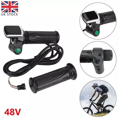 48V E-bike LCD Thumb Twist Throttle Electric Bicycle Handlebar Conversion Kit • £16.99