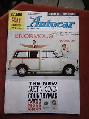 The Autocar Magazine 16 Sep1960. Morris  Mini Traveller Austin 7 Countryman. E3 • £4.99