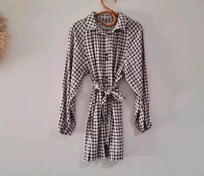 C/Meo Collective Midi Length Button Up Gingham Dress Size L • $34