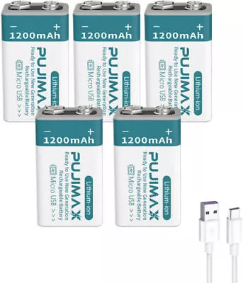 £14.49 • Buy 9V Battery | 9 Volt Heavy Duty Li-Ion Batteries | 6F22 PP3 Smoke Alarm ,Radio