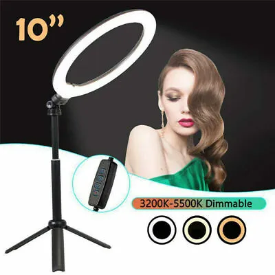 $12.95 • Buy 10'' LED Ring Light With 120cm Tripod Stand And Phone Holder For Camera Video