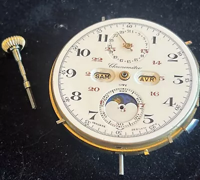 Likely LePhare Or Angelus Quarter Repeater Moonphase Chronograph Movement W/stem • $1200