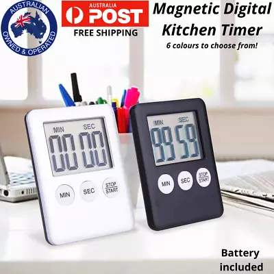 LCD Digital Kitchen Timer Magnetic Count Down Egg Cooking Alarm Clock Countdown • $6.98